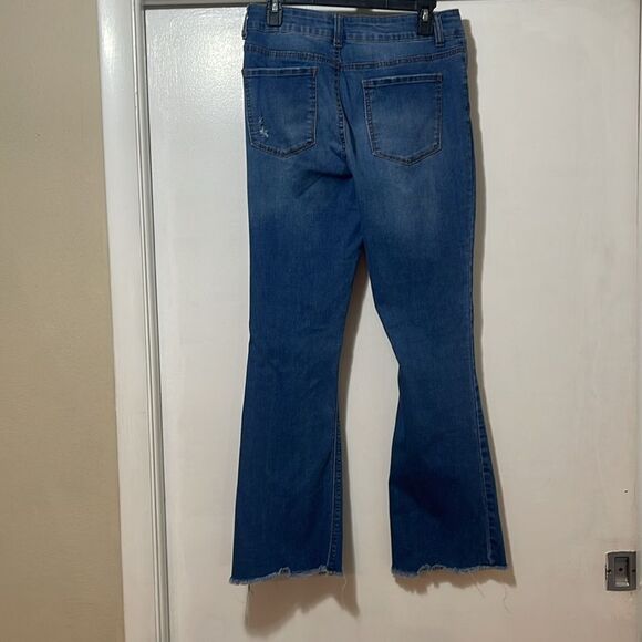 Vanilla star high-rise, slim flare, size 13, distressed - Picture 7 of 9